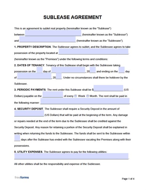 Residential Sublease Agreement .